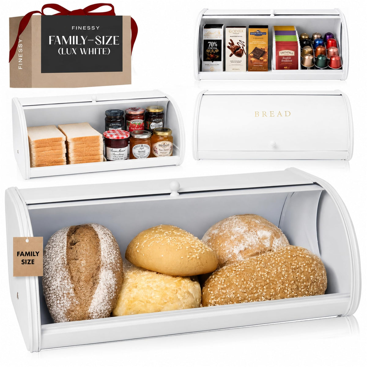 Family-Size Bread Box — White