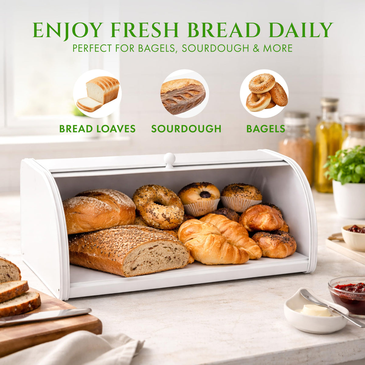Family-Size Bread Box — White