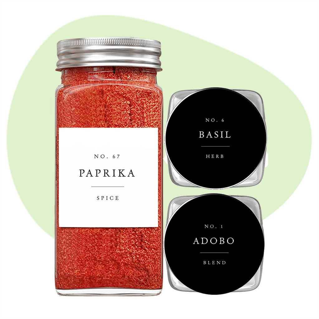 FINESSY Spice Jars With Label, Spice Containers 24 Glass Spice