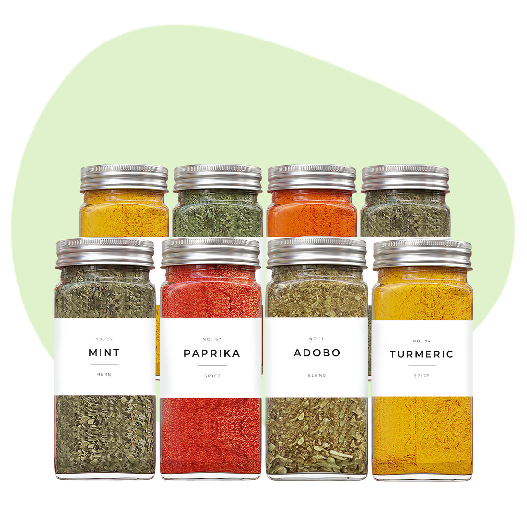 Talented Kitchen 24 Glass 6 oz Spice Jars with Lids and Labels, Sift/Pour,  Course Shakers, Clear and Chalkboard Style Stickers - ShopStyle