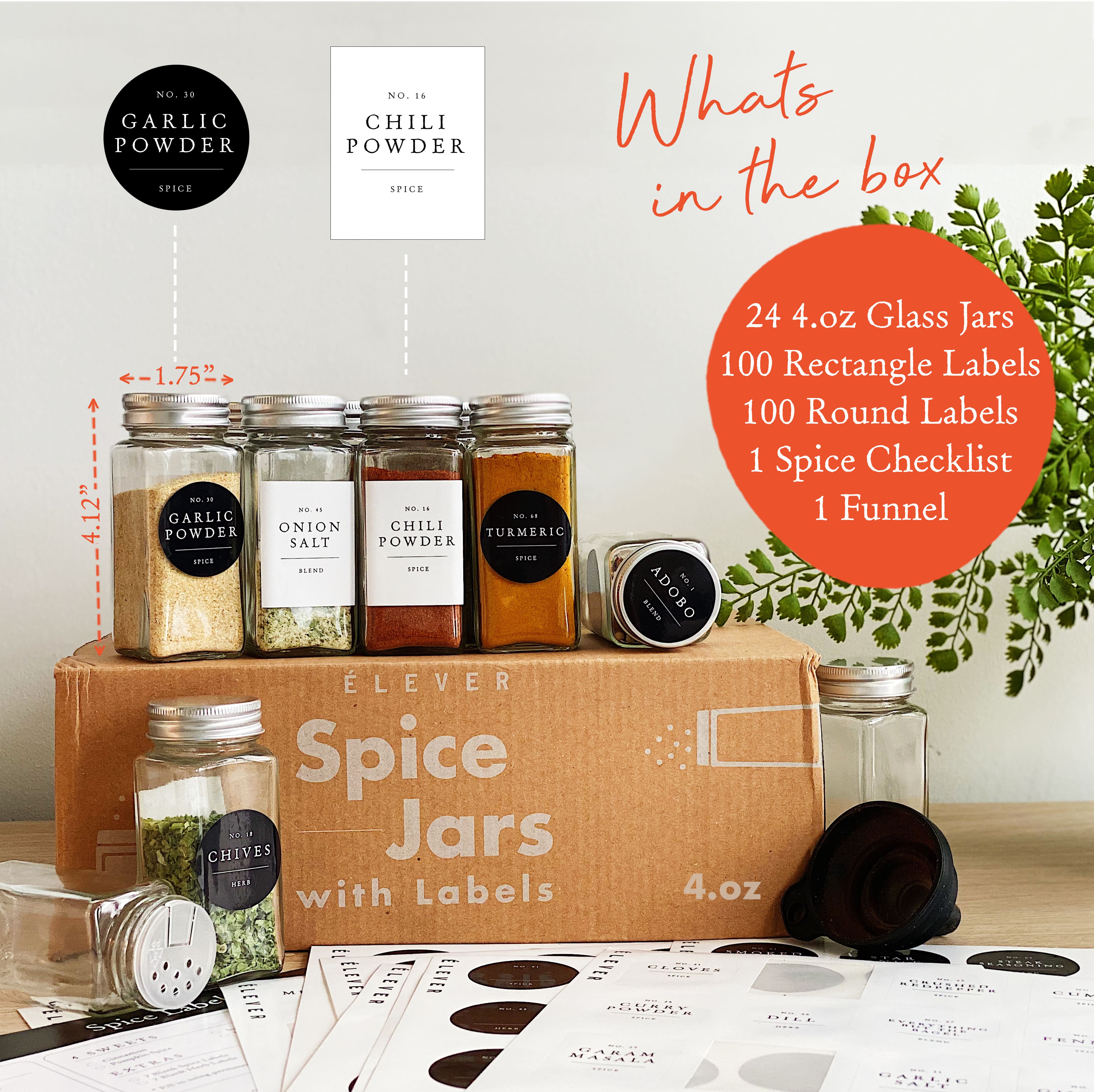 spice jars with labels –